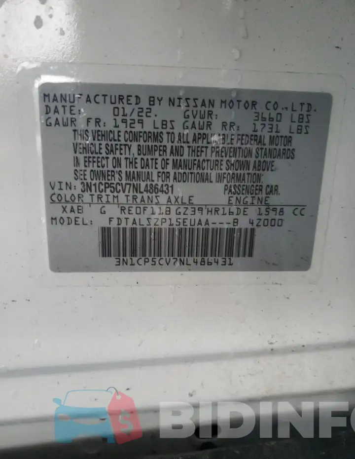 3N1CP5CV7NL486431 Photo# 12