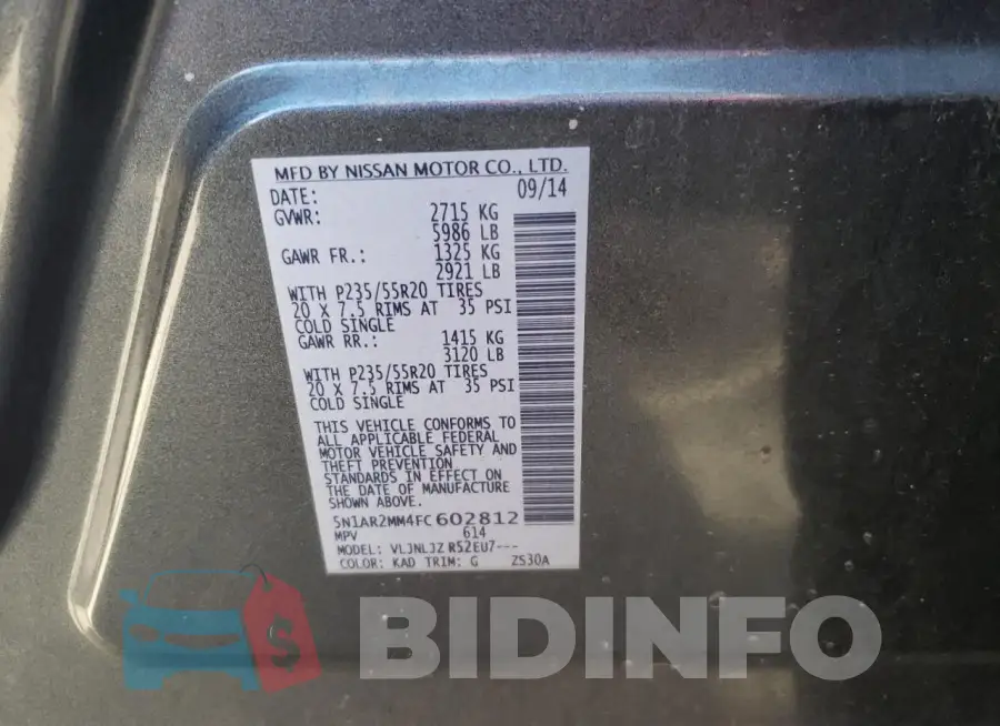 5N1AR2MM4FC602812 Photo# 12