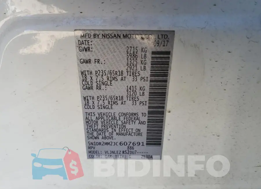 5N1DR2MM2JC607691 Photo# 14
