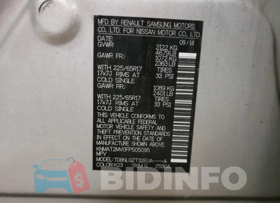 KNMAT2MV0FP505095 Photo# 13