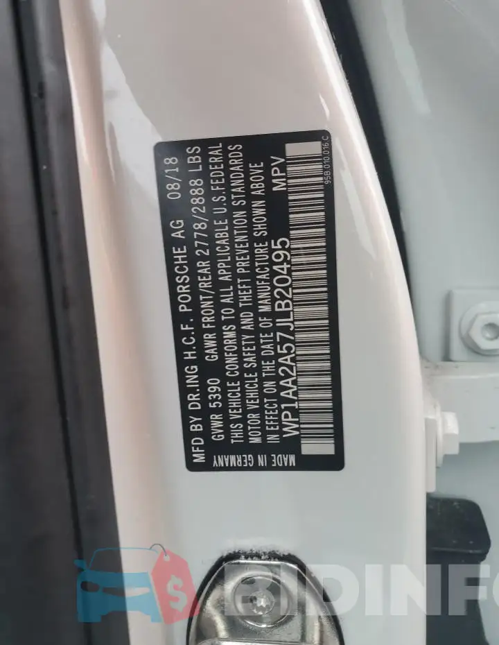 WP1AA2A57JLB20495 Photo# 12