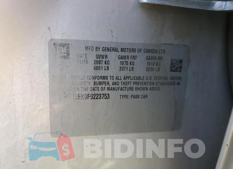2G4GV5EK9F9223753 Photo# 12