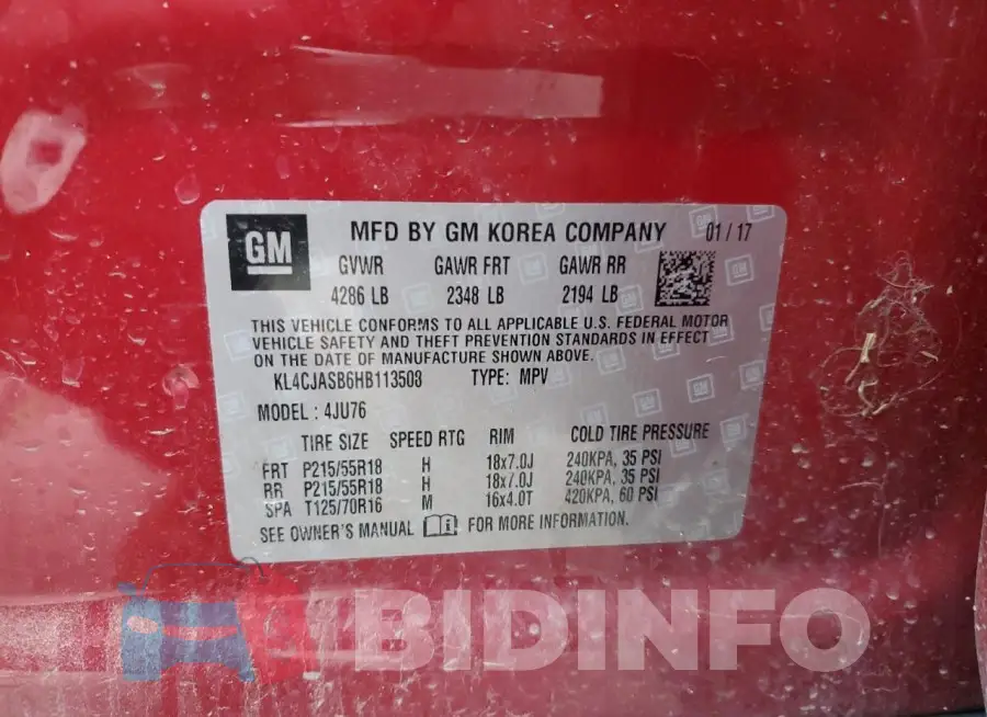 KL4CJASB6HB113508 Photo# 13