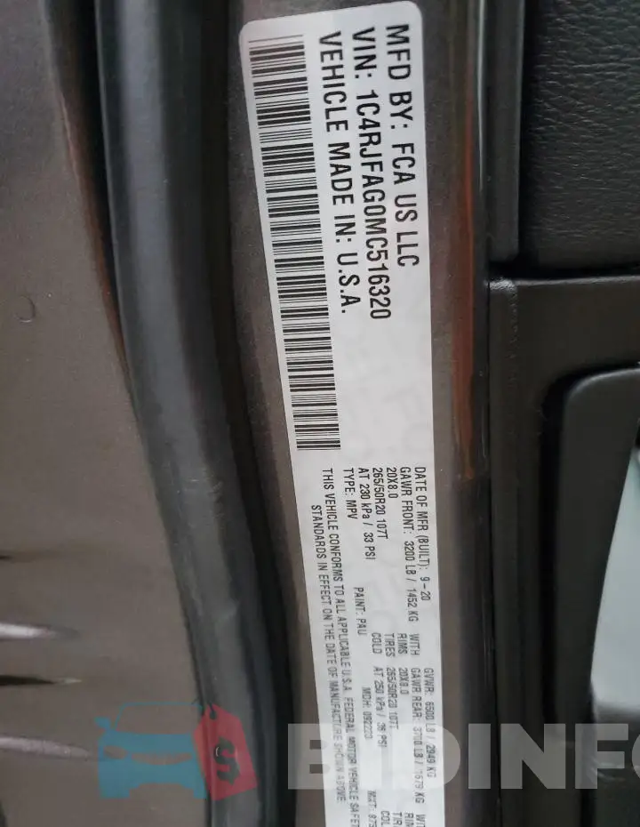1C4RJFAG0MC516320 Photo# 13