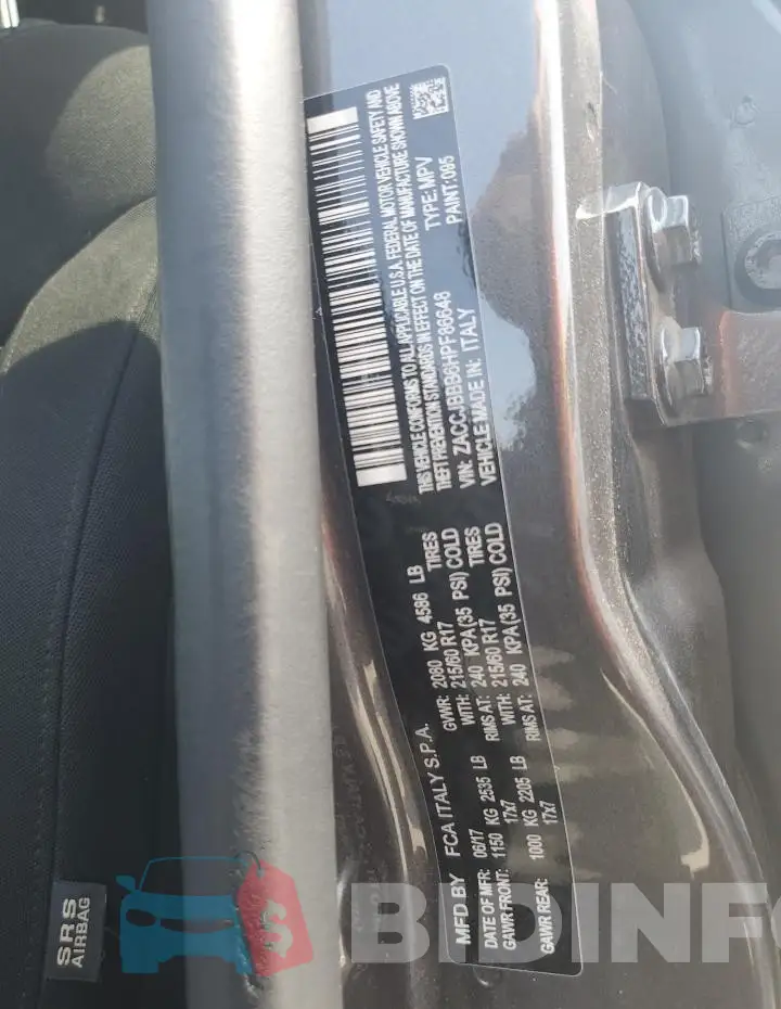 ZACCJBBB6HPF86648 Photo# 13