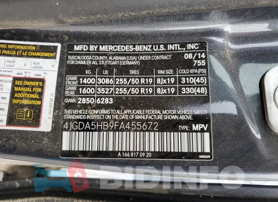 4JGDA5HB9FA455672 Photo# 12