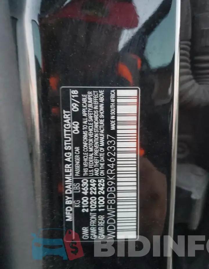 WDDWF8DB9KR462337 Photo# 12
