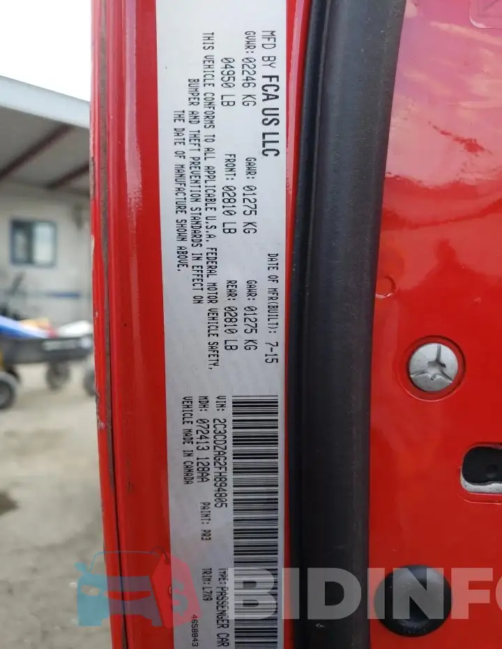 2C3CDZAG2FH894805 Photo# 12