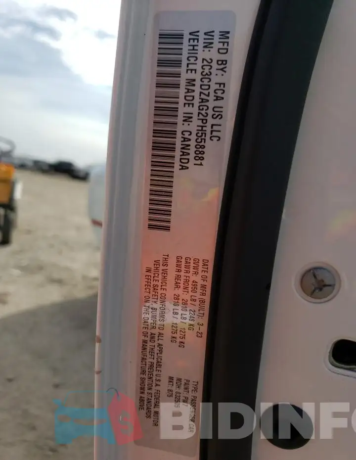 2C3CDZAG2PH558881 Photo# 12