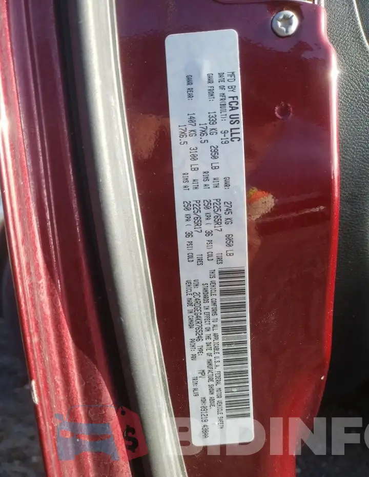 2C4RDGEG4KR765246 Photo# 12