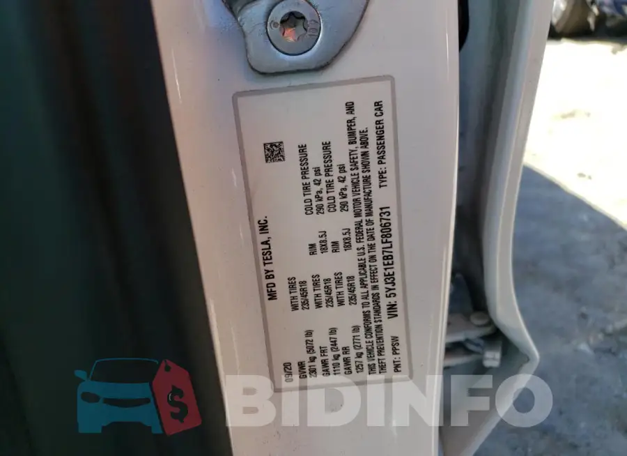 5YJ3E1EB7LF806731 Photo# 13