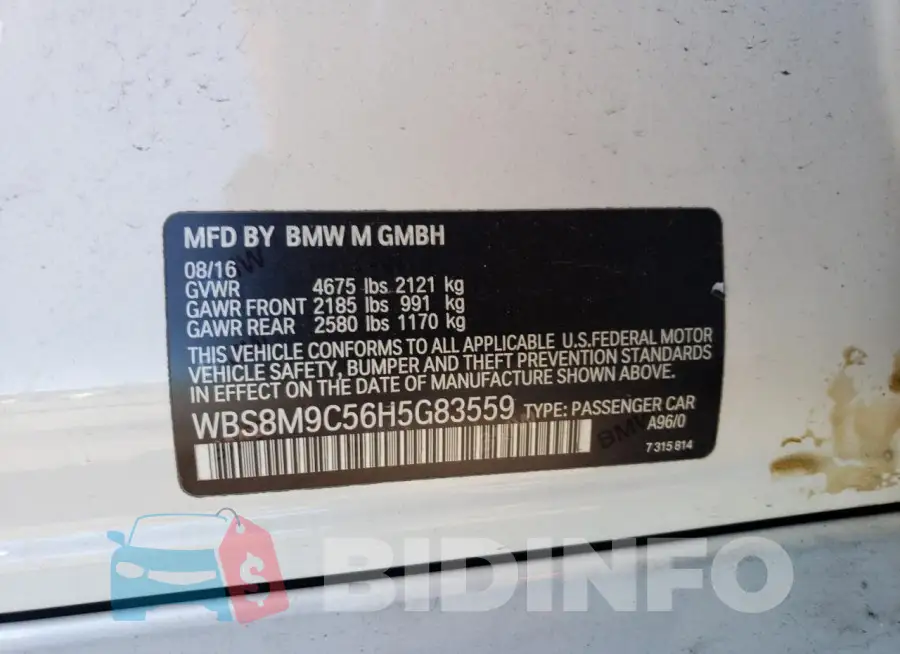 WBS8M9C56H5G83559 Photo# 13