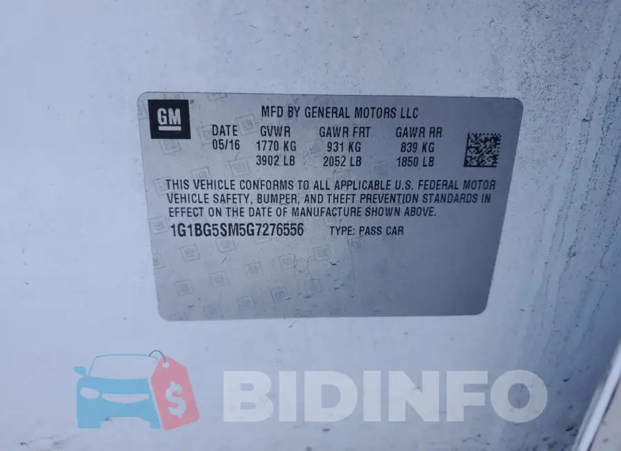 1G1BG5SM5G7276556 Photo# 12
