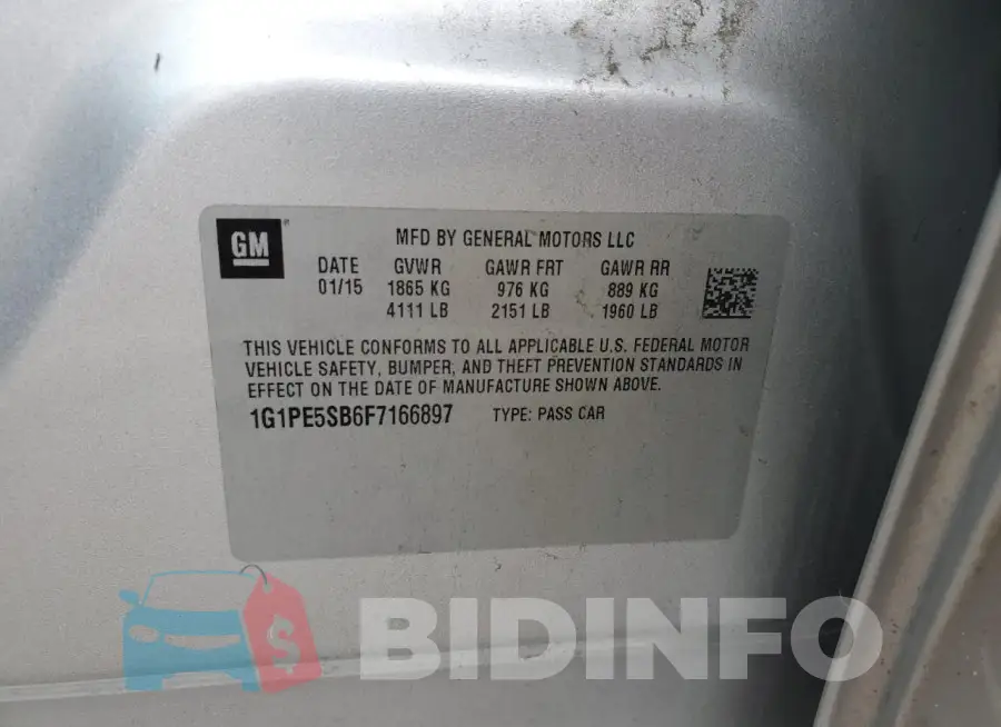 1G1PE5SB6F7166897 Photo# 12
