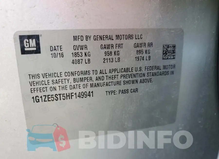 1G1ZE5ST5HF149941 Photo# 12