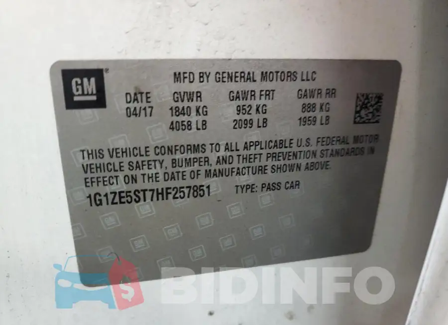 1G1ZE5ST7HF257851 Photo# 12