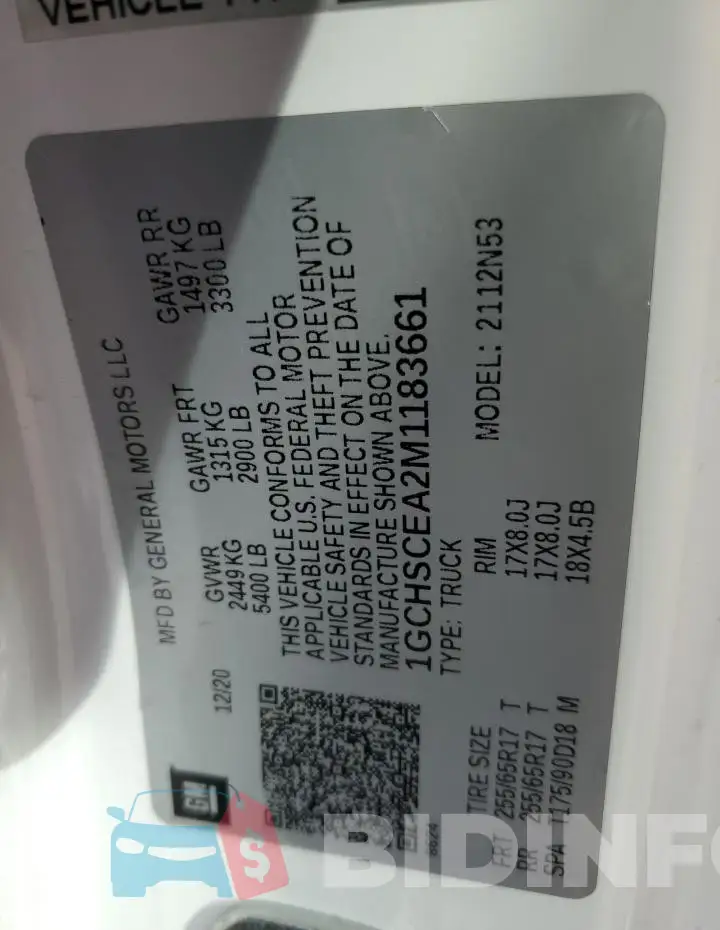 1GCHSCEA2M1183661 Photo# 13