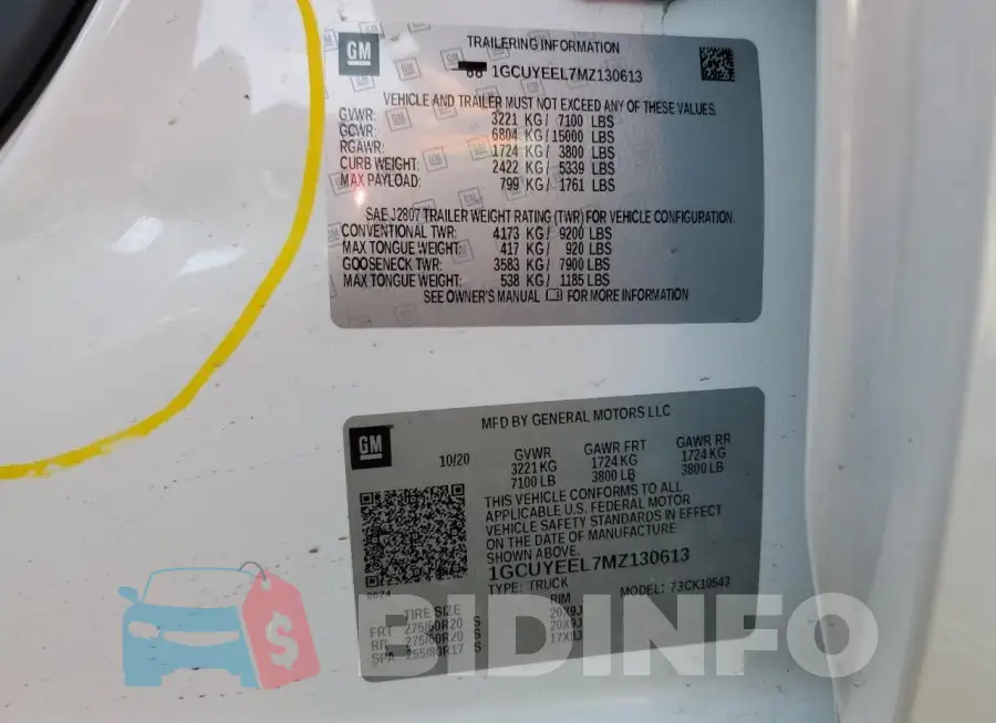 1GCUYEEL7MZ130613 Photo# 12