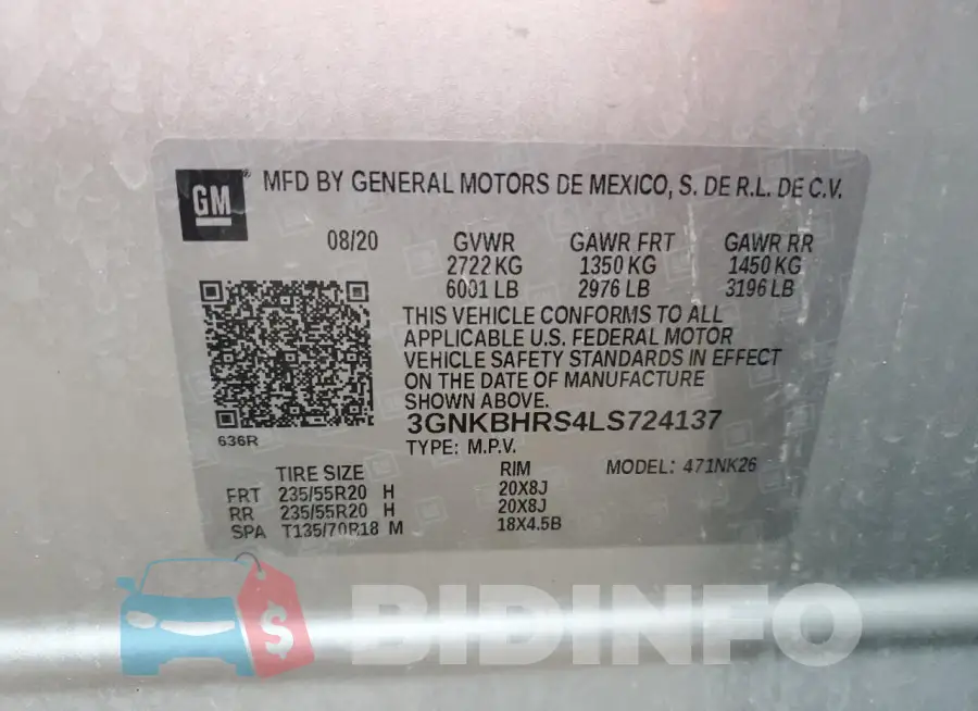 3GNKBHRS4LS724137 Photo# 13