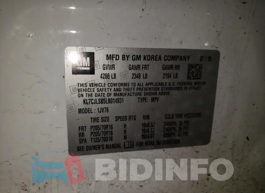 KL7CJLSB5LB014931 Photo# 12
