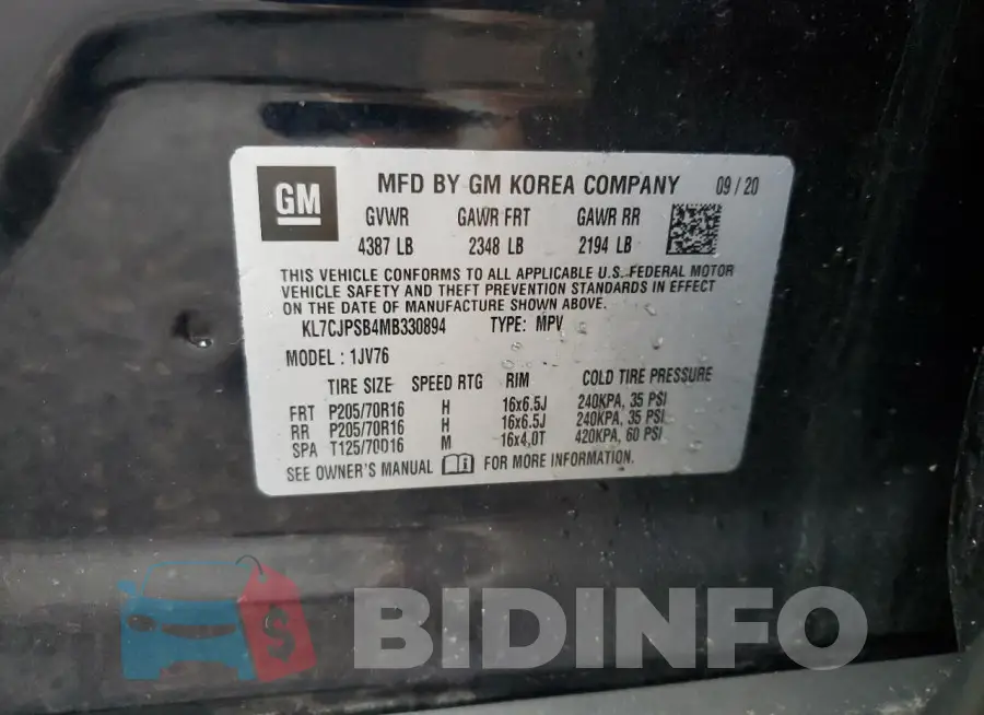 KL7CJPSB4MB330894 Photo# 13