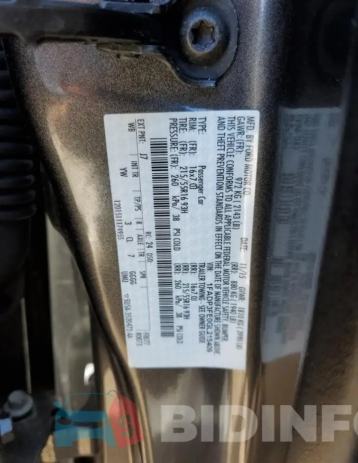 1FADP3FE0GL215409 Photo# 12