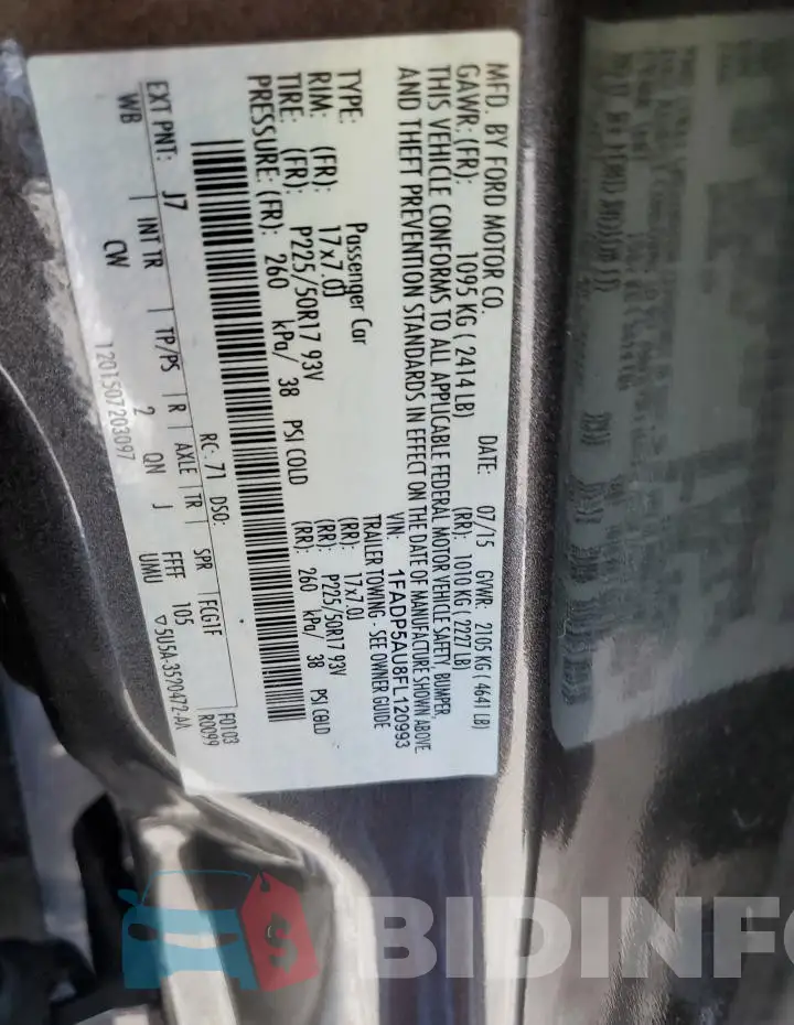 1FADP5AU8FL120993 Photo# 12