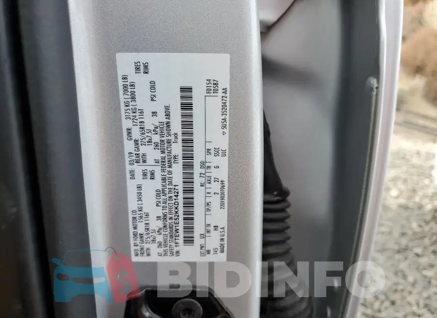 1FTEW1E52KKD14271 Photo# 12