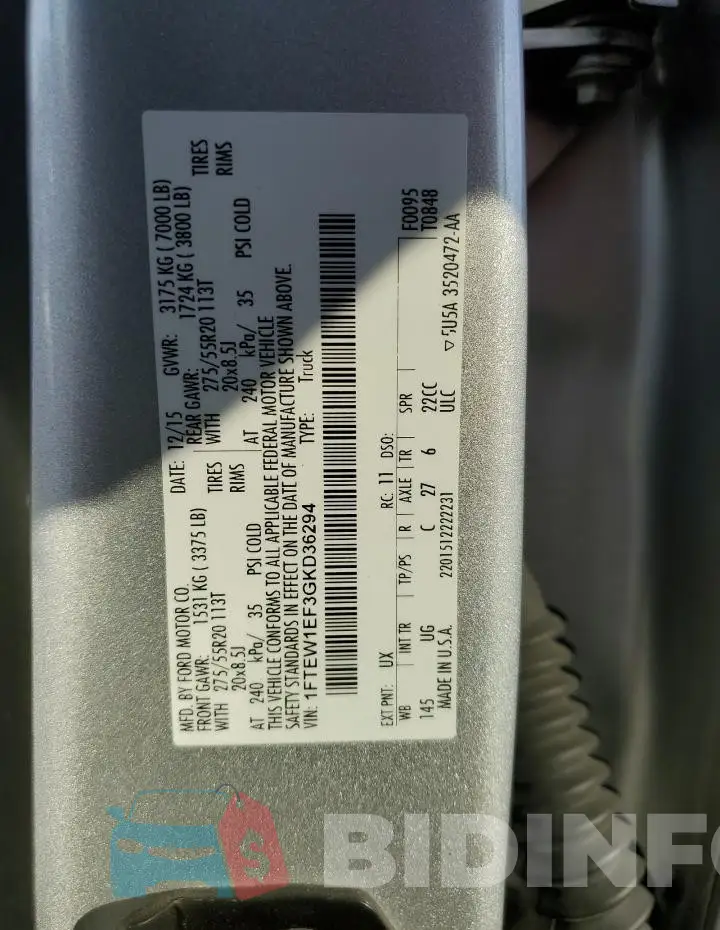 1FTEW1EF3GKD36294 Photo# 12
