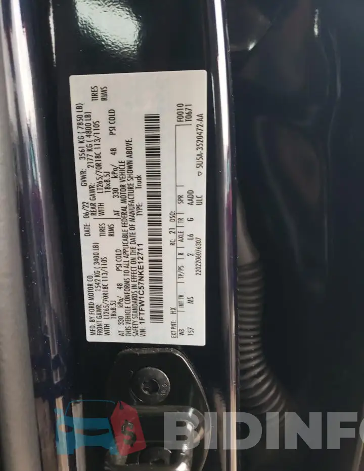 1FTFW1C57NKE12711 Photo# 12