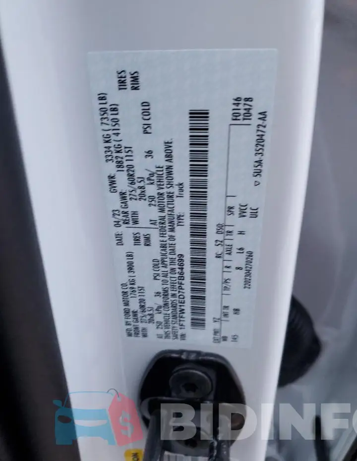 1FTFW1ED7PFB64699 Photo# 12