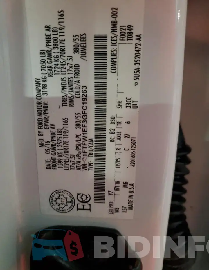 1FTFW1EF3GFC19263 Photo# 12