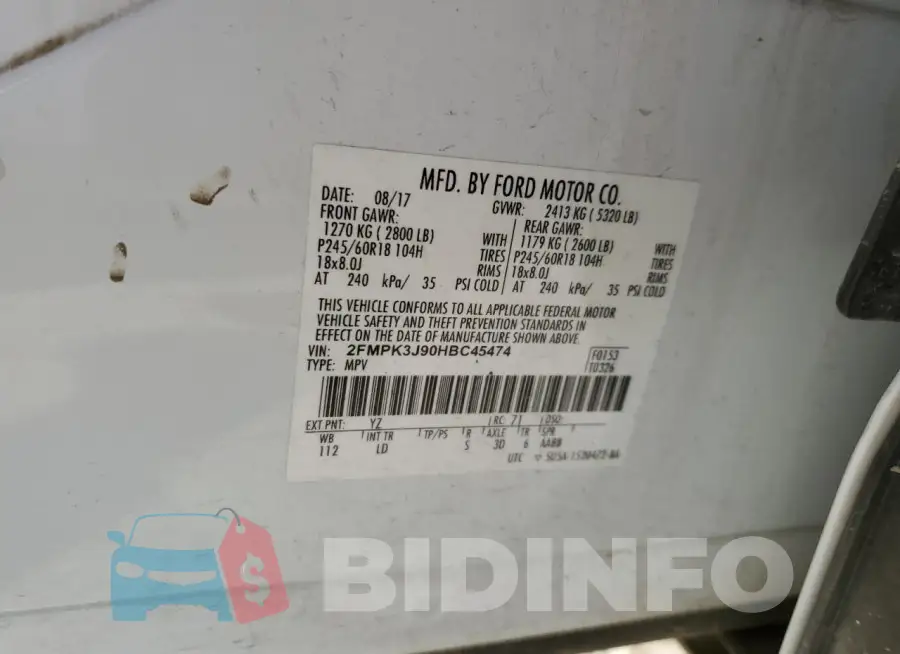 2FMPK3J90HBC45474 Photo# 13