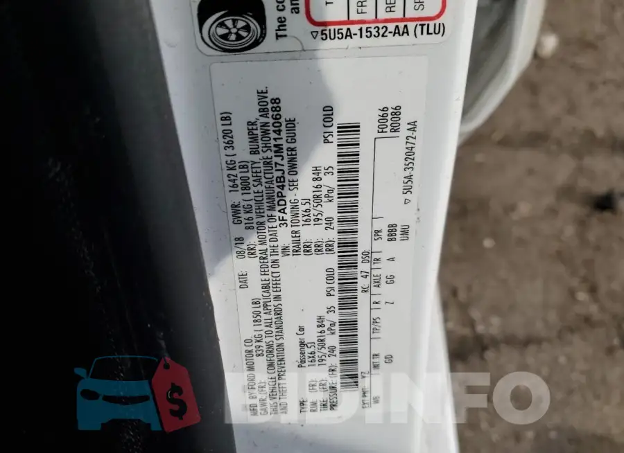3FADP4BJ7JM140688 Photo# 12