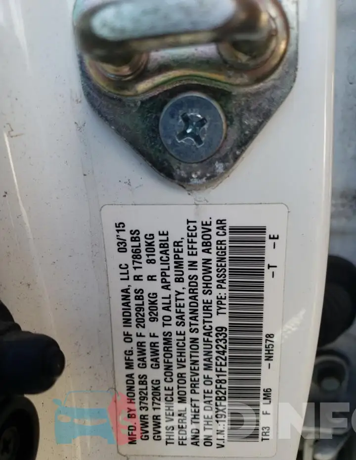 19XFB2F81FE242339 Photo# 13