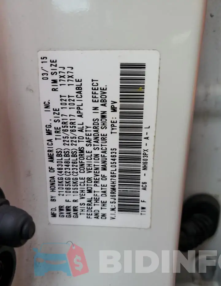 5J6RM4H76FL054635 Photo# 12