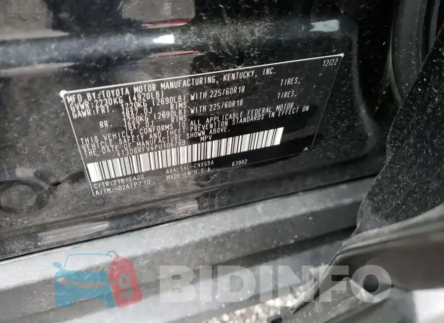 4T3D6RFV4PU106769 Photo# 13