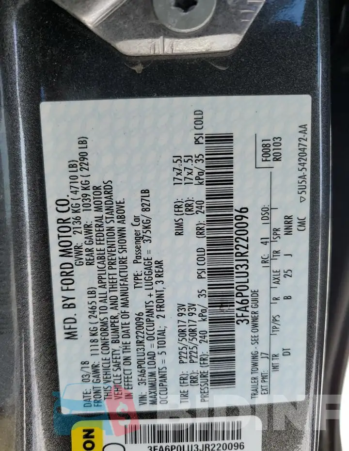 3FA6P0LU3JR220096 Photo# 13