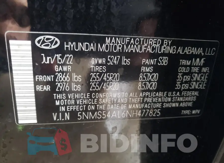 5NMS54AL6NH477825 Photo# 12