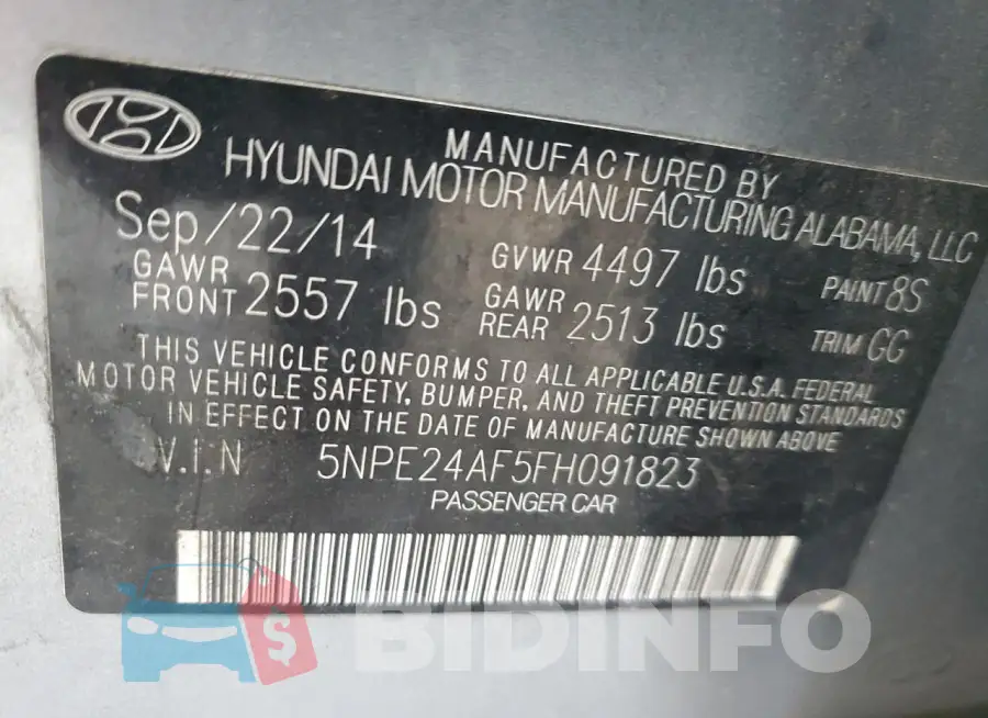 5NPE24AF5FH091823 Photo# 12