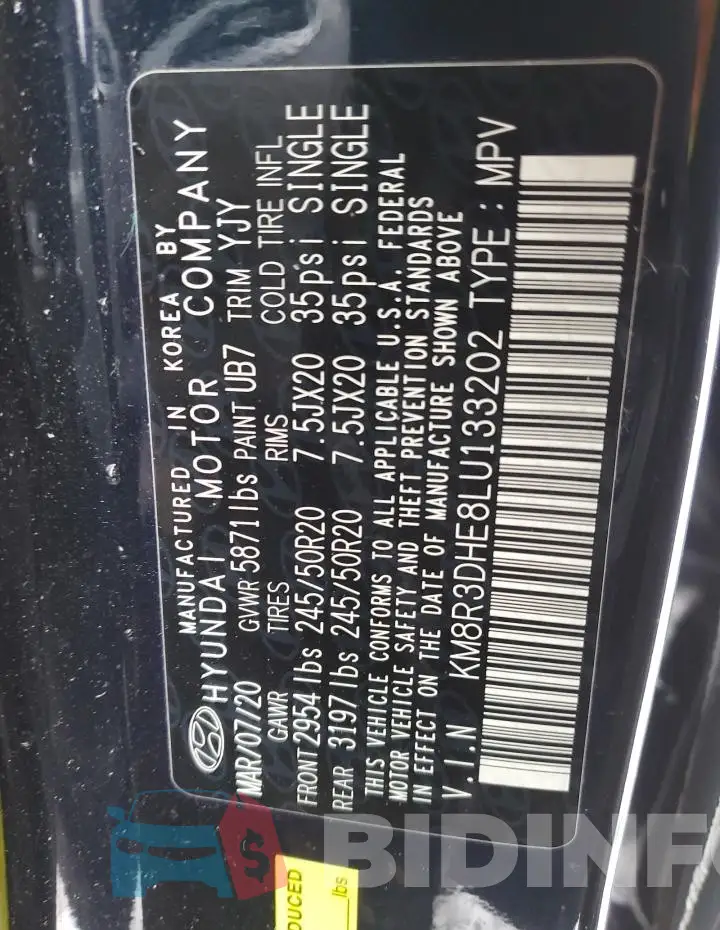 KM8R3DHE8LU133202 Photo# 14