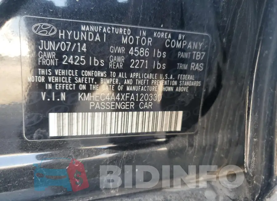 KMHEC4A4XFA120330 Photo# 12
