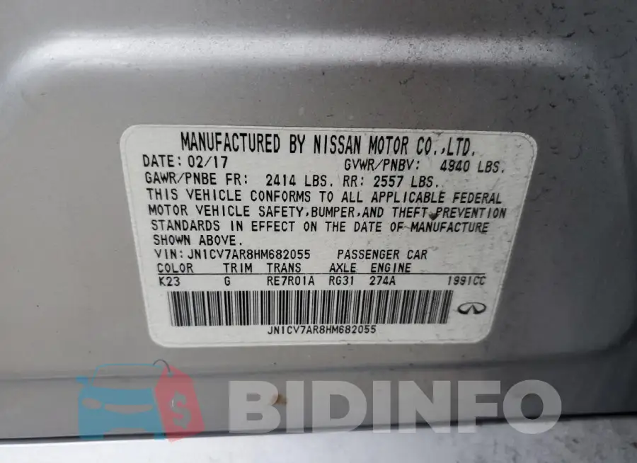 JN1CV7AR8HM682055 Photo# 12