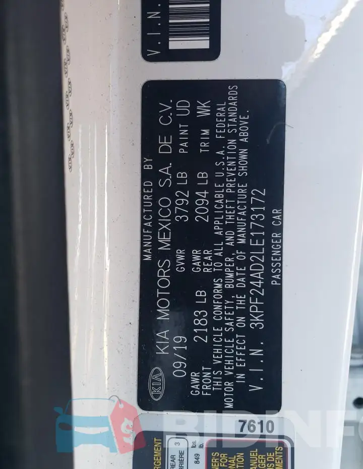 3KPF24AD2LE173172 Photo# 12