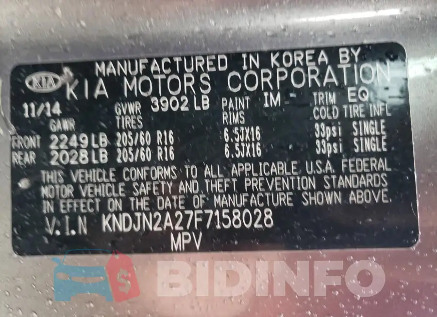 KNDJN2A27F7158028 Photo# 12