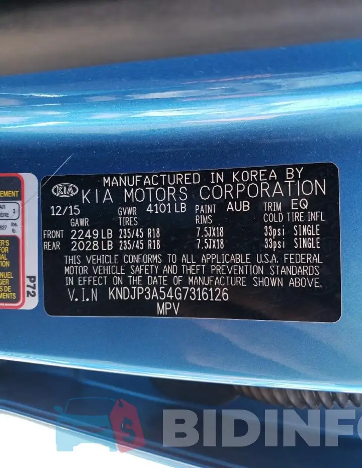 KNDJP3A54G7316126 Photo# 12