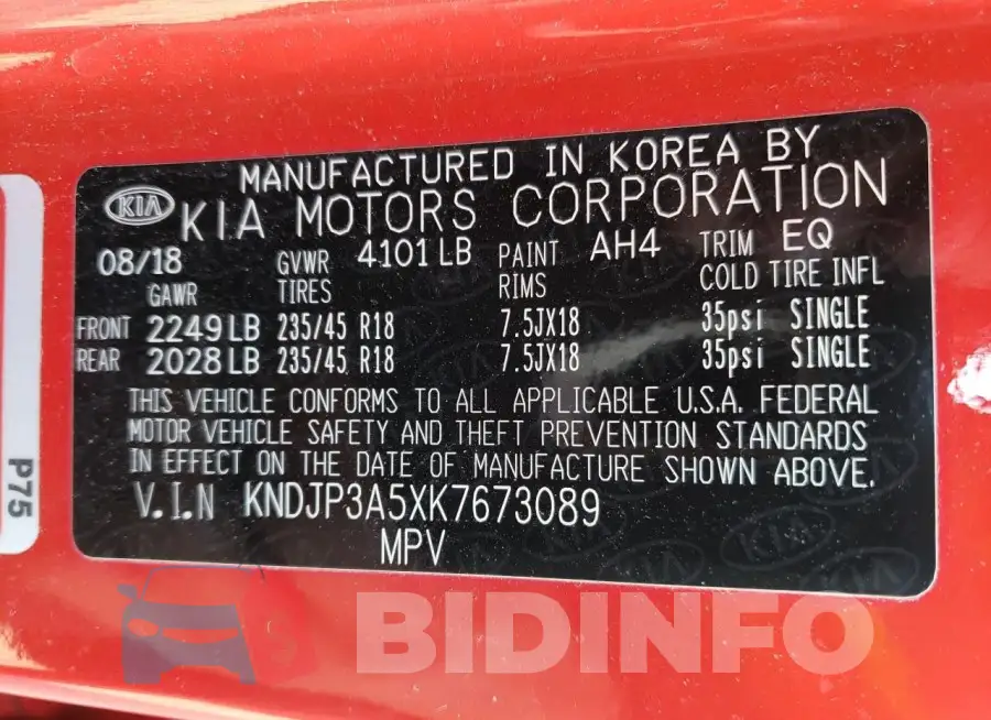 KNDJP3A5XK7673089 Photo# 12