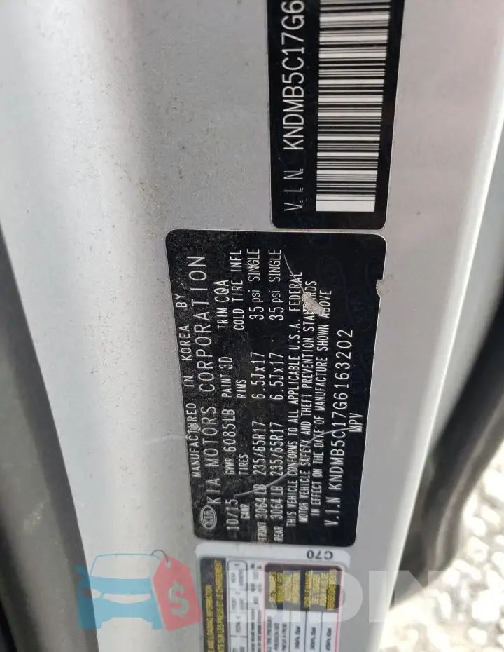 KNDMB5C17G6163202 Photo# 13