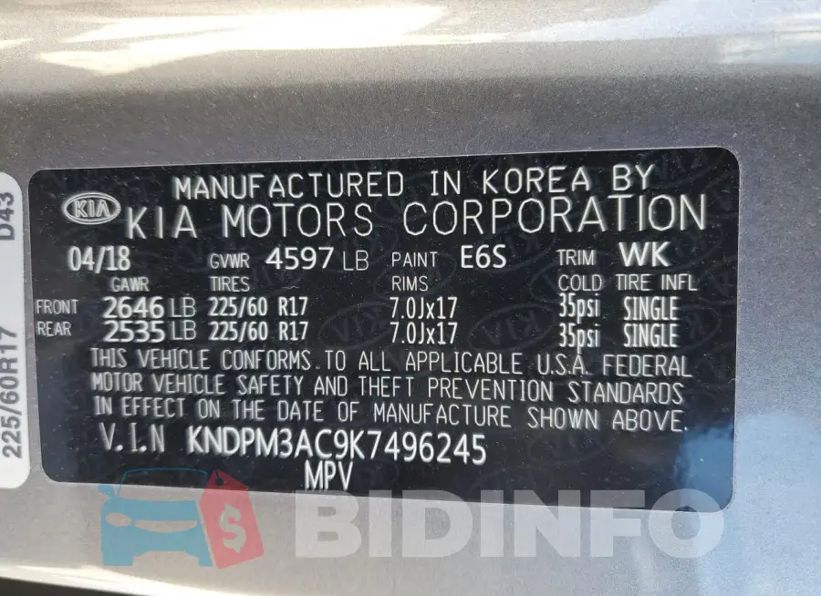 KNDPM3AC9K7496245 Photo# 13