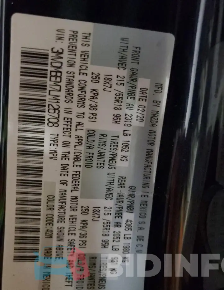 3MVDMBEM7LM126708 Photo# 13